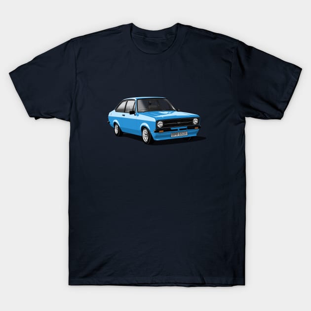 Ford Escort Mk 2 in olympic blue T-Shirt by candcretro